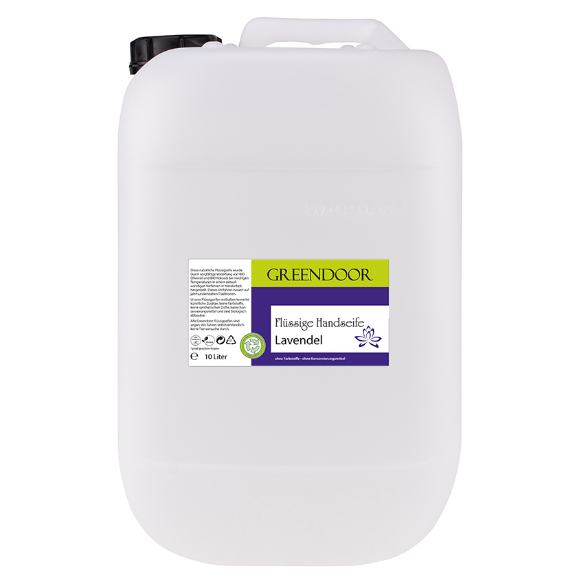 Echte Flüssige Handseife Lavendel 10L, Flüssigseife vegan, natürlich basische Seife