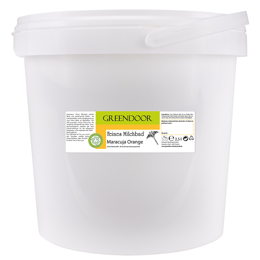 Eimer mit Milchbad Maracuja Orange