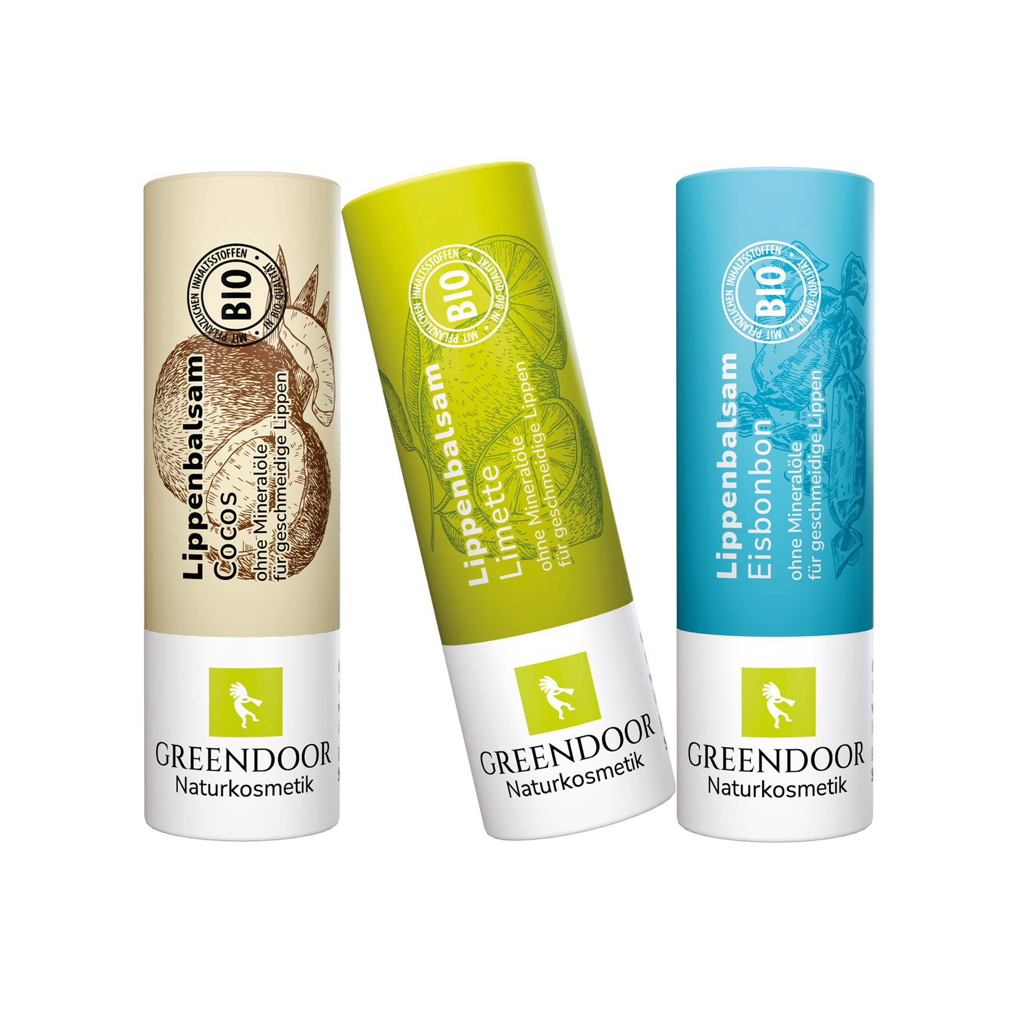 Lippenpflege Set FUN Drei Lippenbalsame in den Sorten Cocos, Limette und Eisbonbon