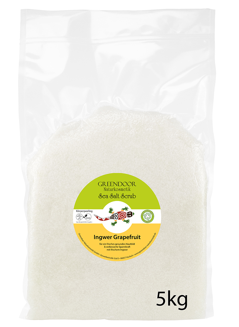 fünf Kilogramm Beutel Greendoor Scrub Ingwer Grapefruit