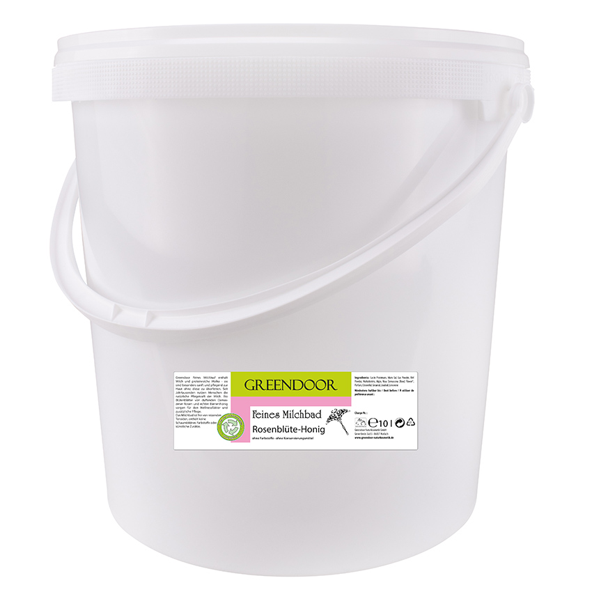 Eimer mit Milchbad Rosenblüte Honig