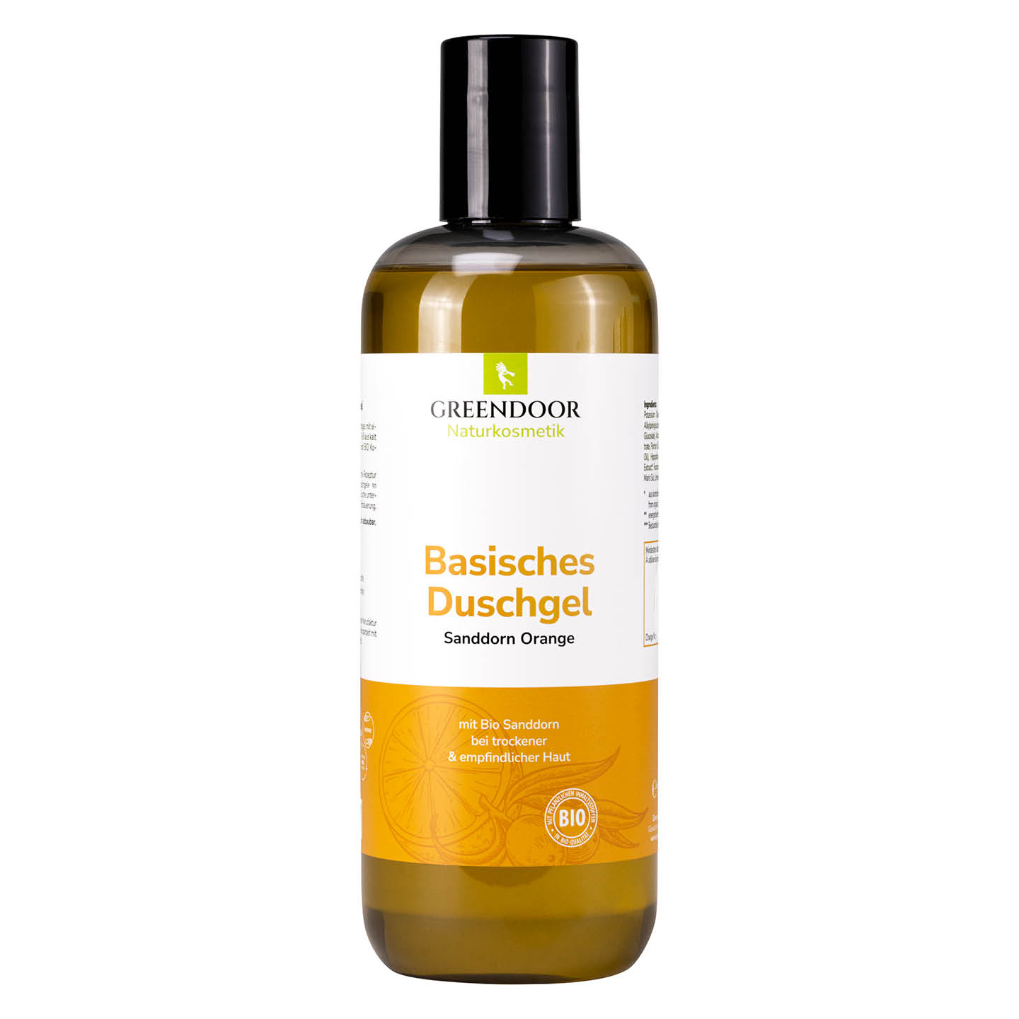 große Flasche Greendoor Duschgel Sanddorn Orange