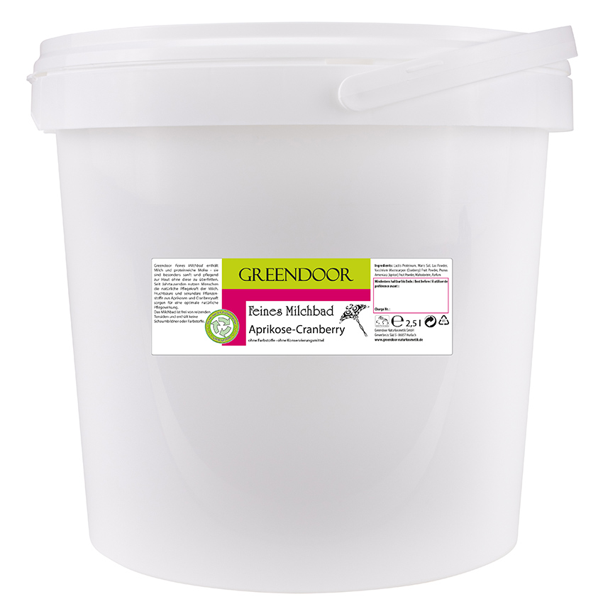 Eimer mit Milchbad Aprikose Cranberry