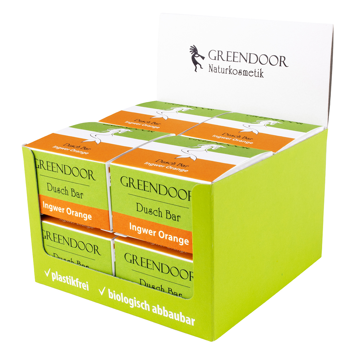 Dusch Bar Ingwer Orange ohne Sulfate, Solid Bar mit Ingwer Extrakt, 8 x 75g