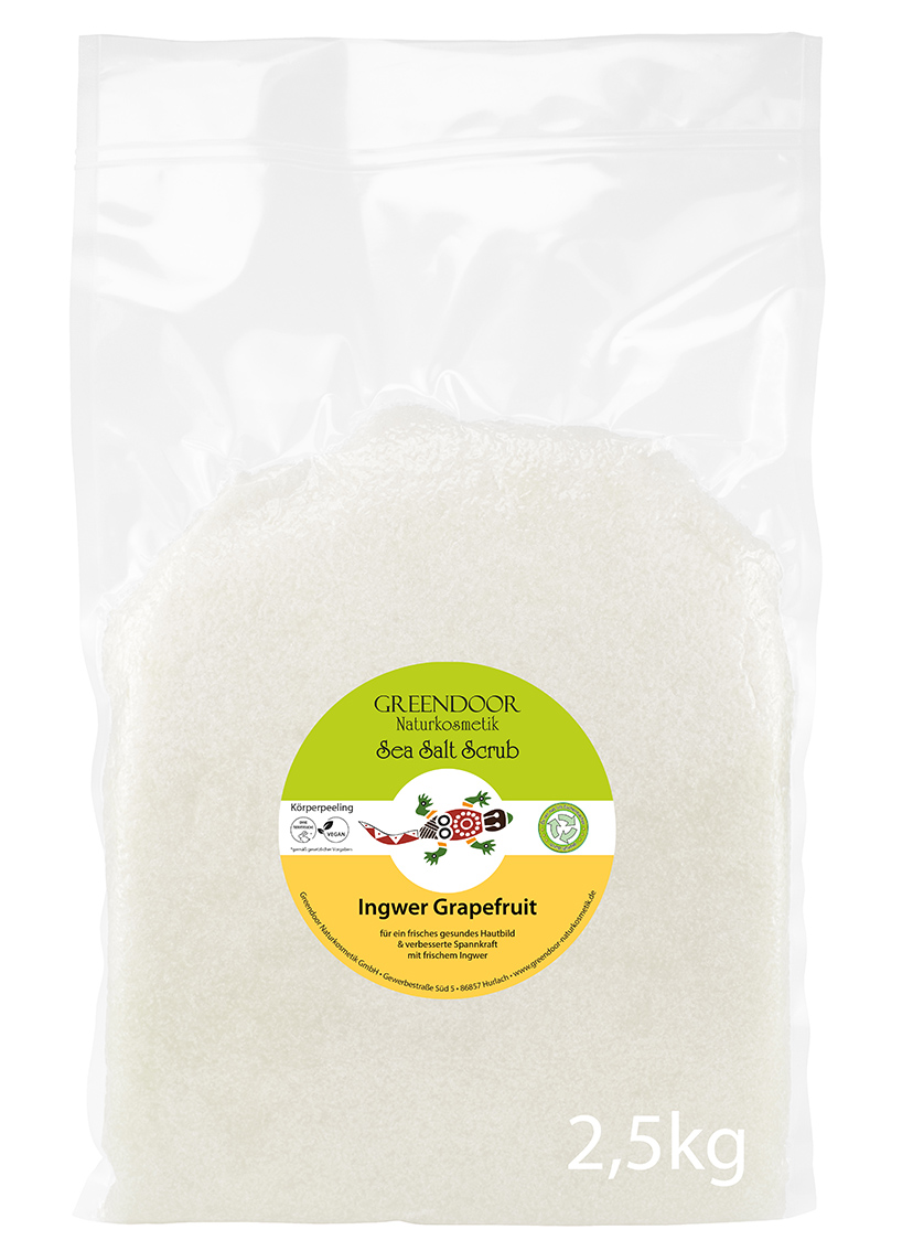 zweieinhalb Kilogramm Beutel Greendoor Scrub Ingwer Grapefruit