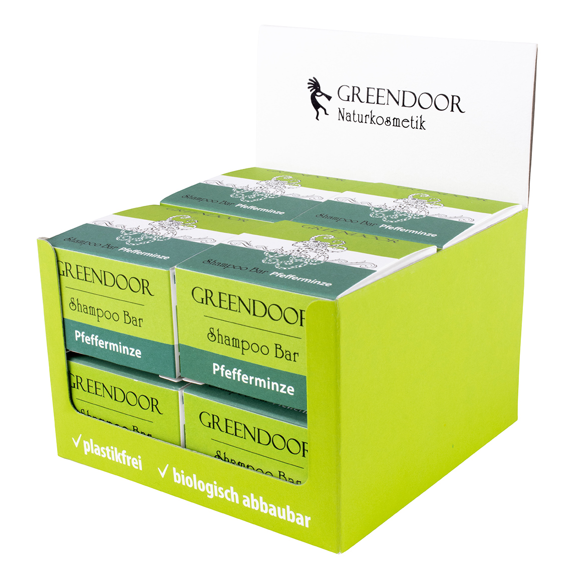 Shampoo Bar Pfefferminze solid Shampoo ohne Sulfate mit Bio Brokkolisamenöl 8x75g