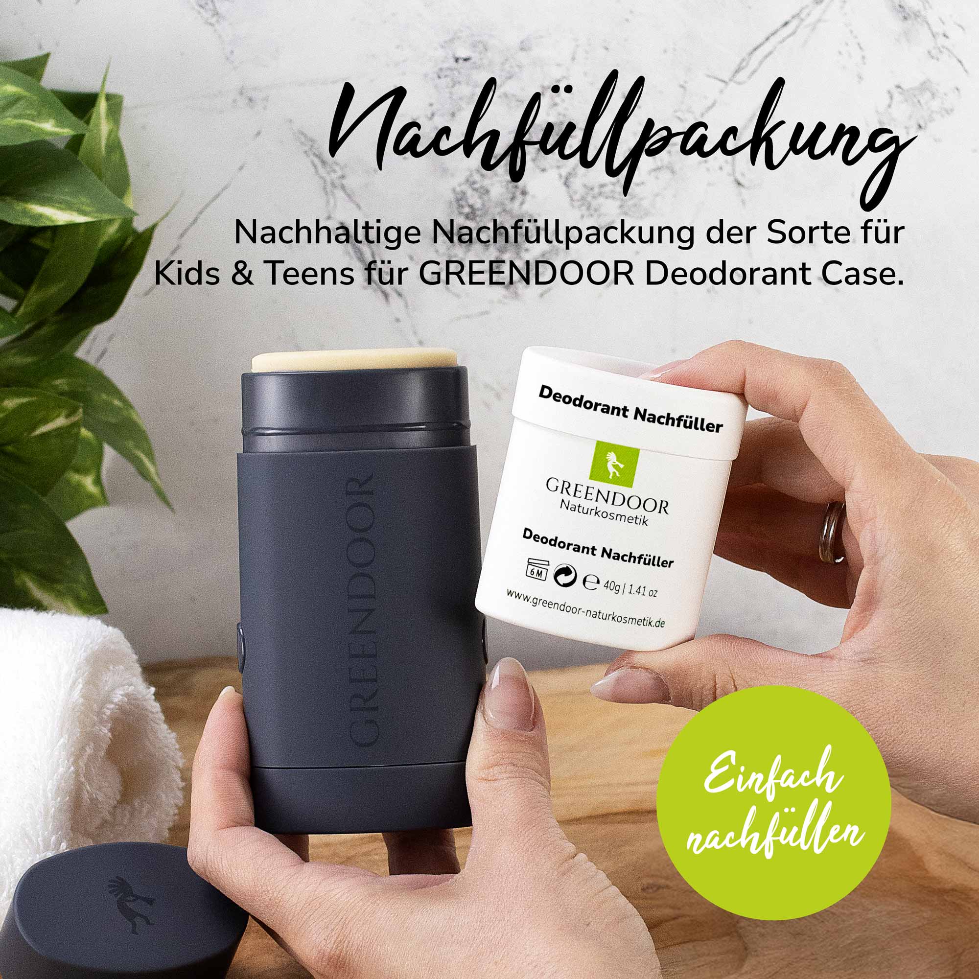 Nachfüllpackung Deodorant Refillsystem Refiller fuer Kids und Teens