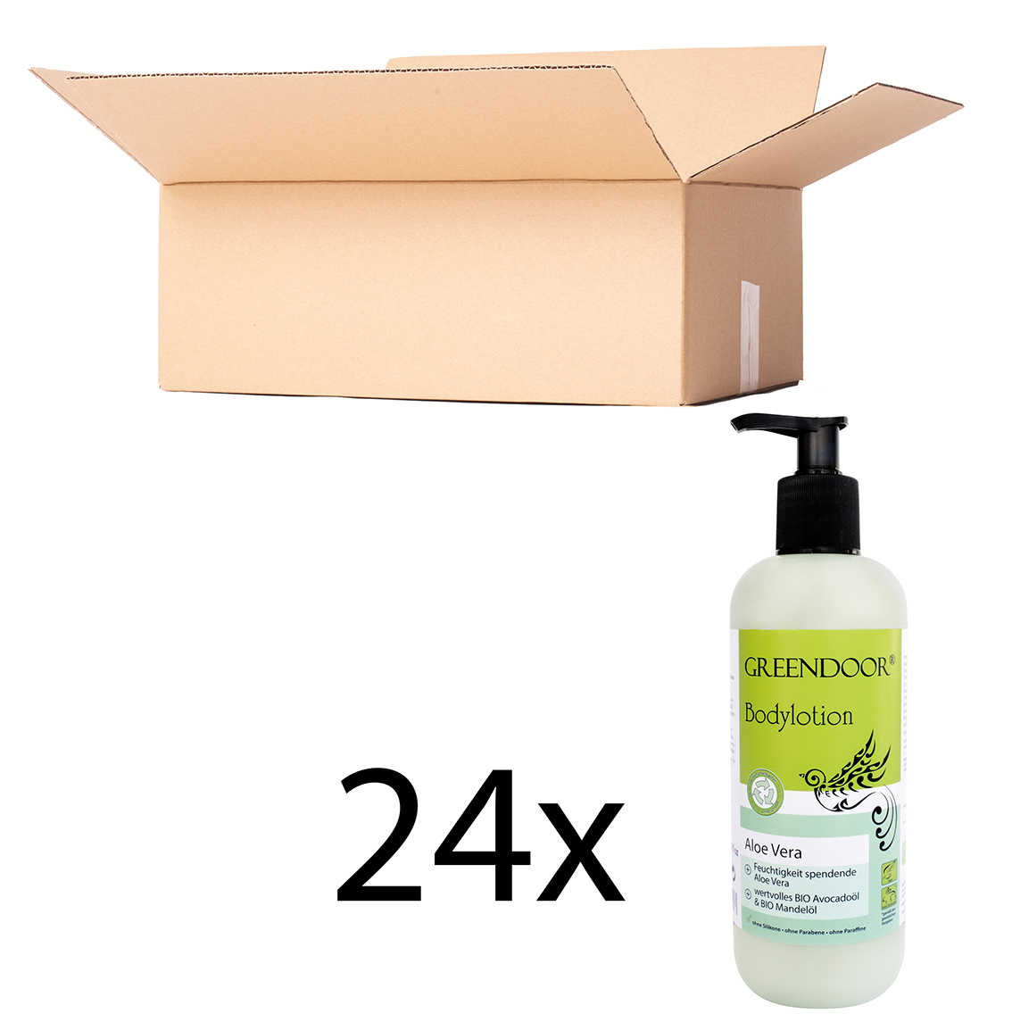 Bodylotion Aloe Vera 24 x 500ml, Körperlotion ohne Parabene, After Sun Lotion