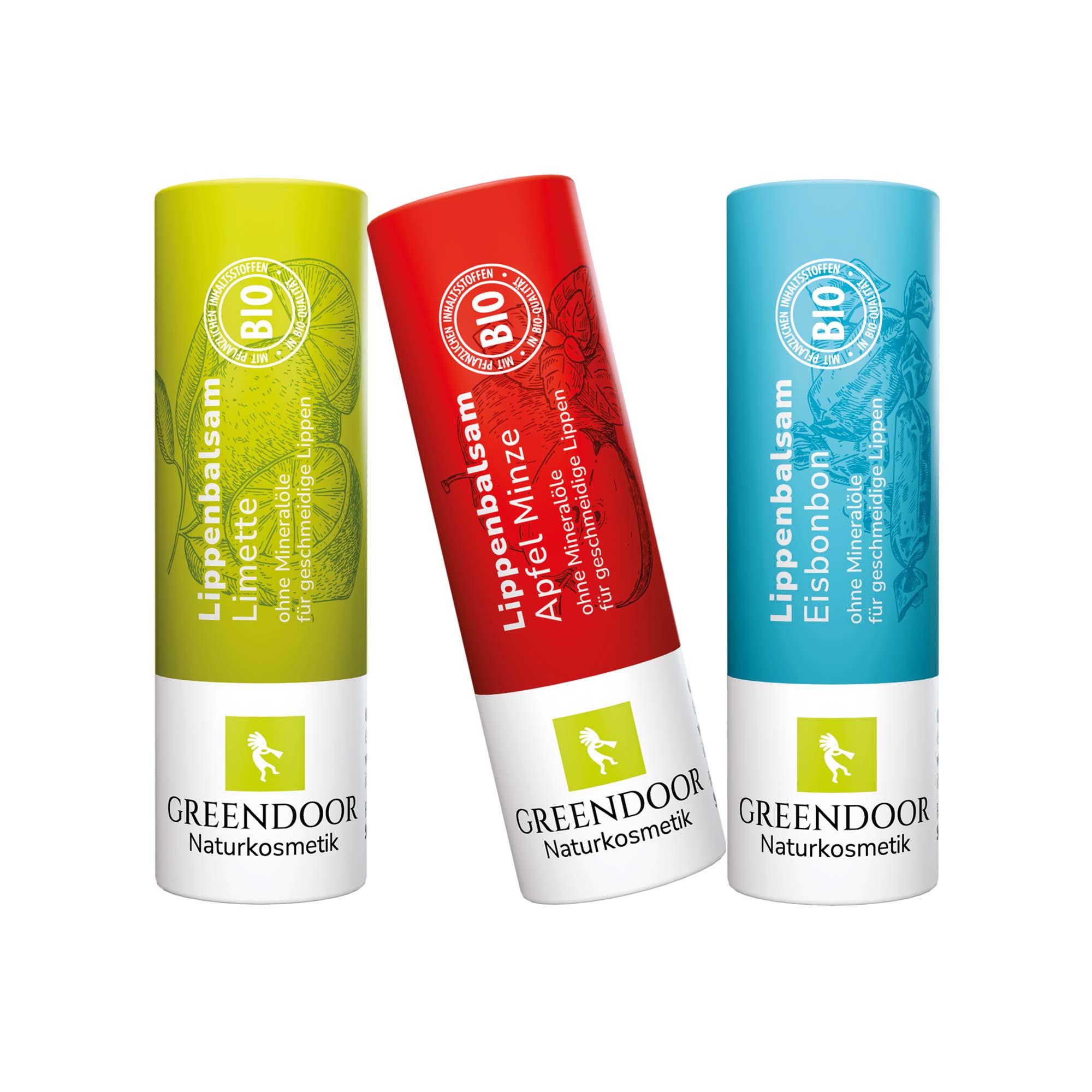 Lippenpflege Set FRESH Drei Lippenbalsame in den Sorten Limette, Apfel Minze und Eisbonbon