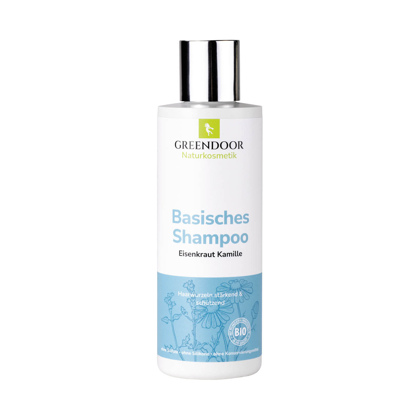 Basisches Shampoo Eisenkraut Kamille kleine Flasche Greendoor Shampoo Eisenkraut Kamille