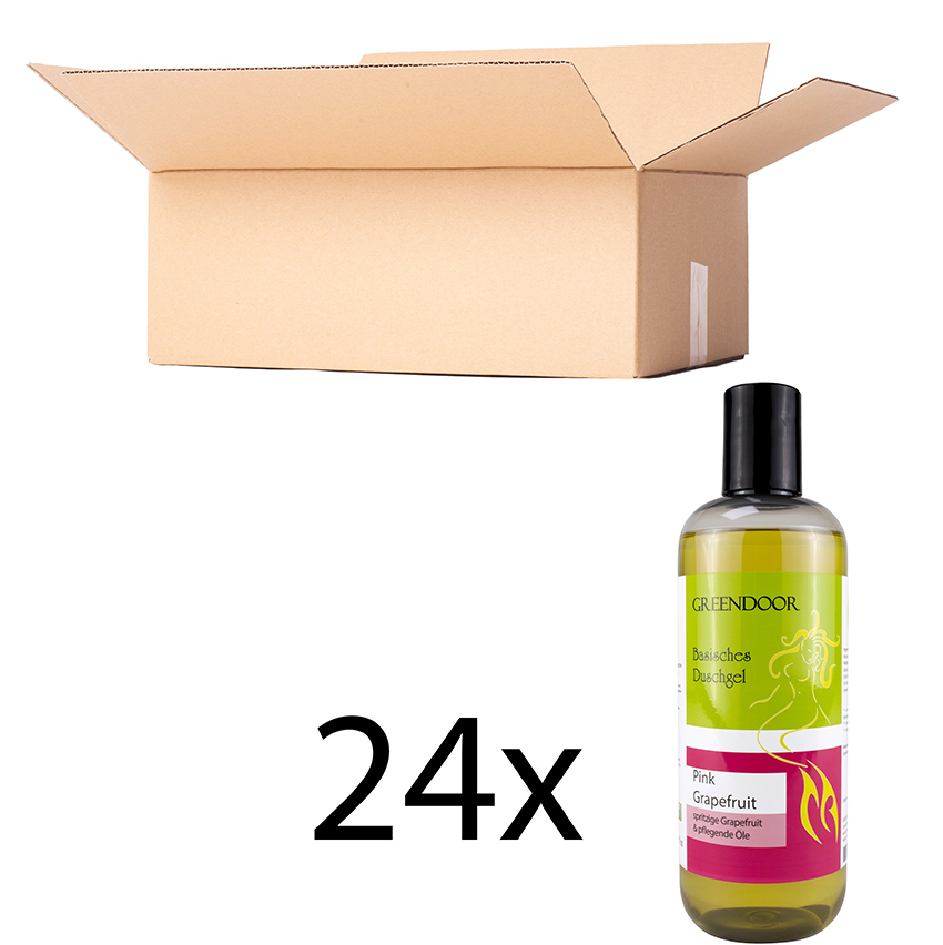 Basisches Natur Duschgel Pink Grapefruit 24x500ml vegan, bio abbaubar, outdoor geeignet