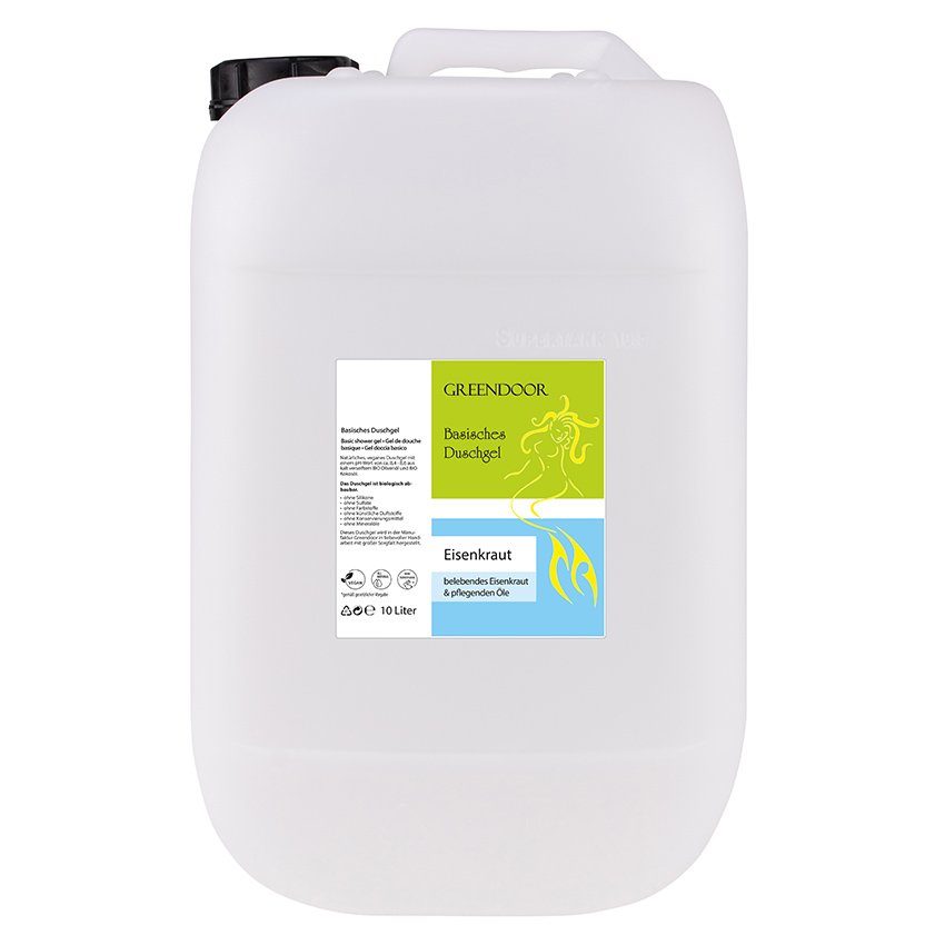 Basisches Natur Duschgel Eisenkraut 10L, vegan, Naturkosmetik bio abbaubar, outdoor geeignet