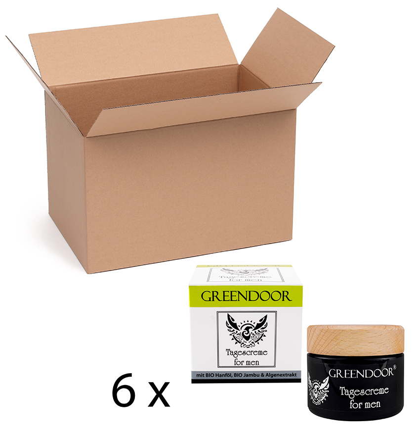 Tagescreme men 6 x 50ml extra matt mit Bio Hanfsamenöl, Bio Jambu & Alge, Männer Gesichtscreme