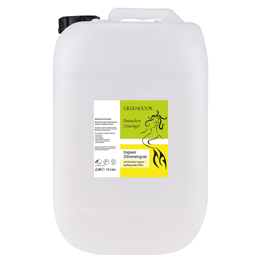 Basisches Natur Duschgel Ingwer Zitronengras 10L, vegan, outdoor geeignete Naturkosmetik