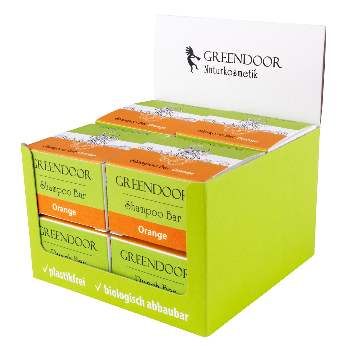 Shampoo Bar Orange veganes solid Shampoo ohne Sulfate, mit Kieselerde, 8x75g