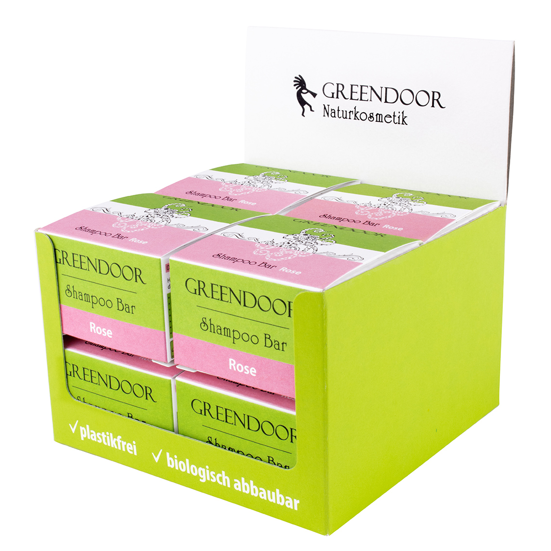 Veganer Shampoo Bar Rose 75g, solid Shampoo ohne Sufate, mit rosa Kristallsalz-8x75g