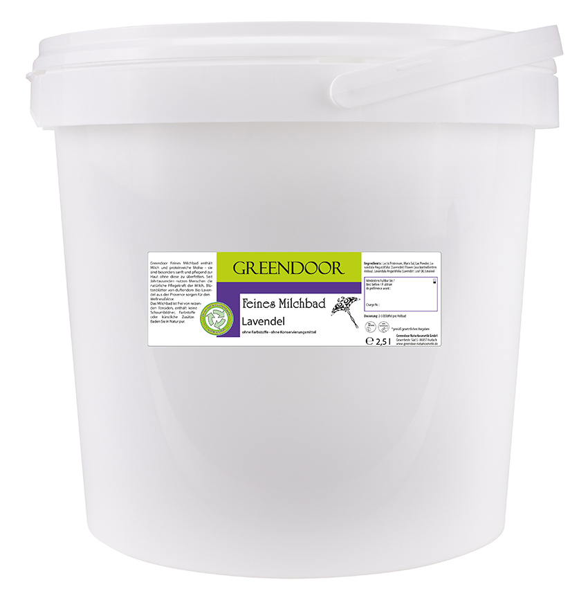 Eimer mit Milchbad Lavendel