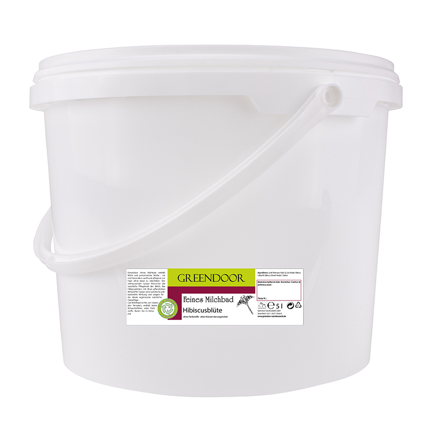 Eimer mit Milchbad Hibiscusblüte