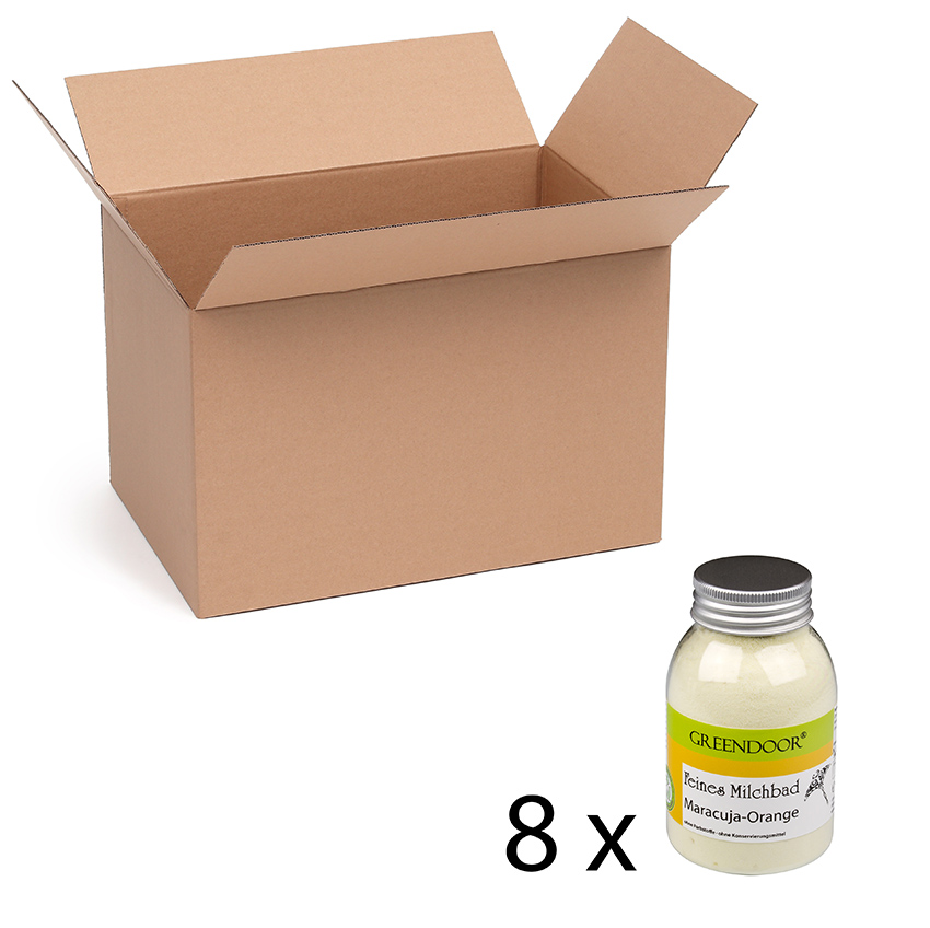 Milchbad Maracuja Orange 8x200g, mit Milch, Molke und Atlantik Meersalz, natürliche Hautpflege